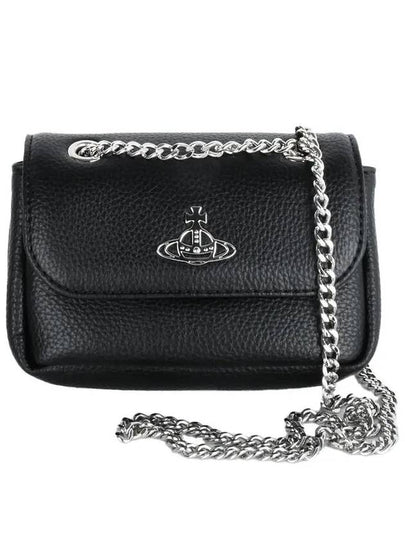 Small Re-Vegan Grain Chain Cross Bag Black - VIVIENNE WESTWOOD - BALAAN 2