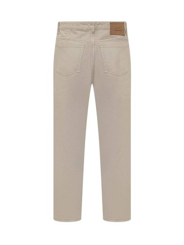 Logo Patch Tapered Fit Denim Jeans Beige - AMI - BALAAN 3