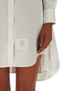 Solid Poplin Pleated Back Shirt Mini Dress White - THOM BROWNE - BALAAN 3