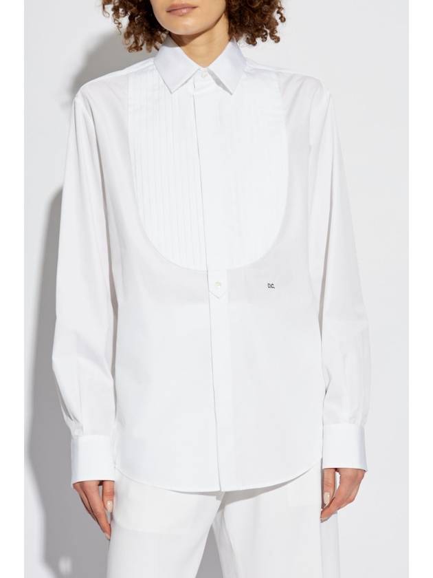 Dsquared2 Cotton Shirt With Concealed Placket, Women's, White - DSQUARED2 - BALAAN 3