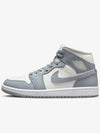 Air Jordan 1 Mid Women's Stealth Gray SAIL STEALTH BQ6472115 - JORDAN - BALAAN 2