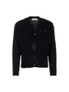 V Neck Cotton Cardigan Black - VIVIENNE WESTWOOD - BALAAN 2