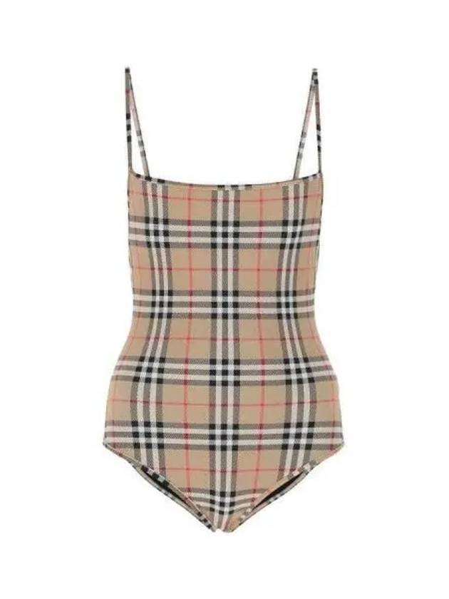 Women's Vintage Check One-Piece Swimsuit Beige - BURBERRY - BALAAN 2