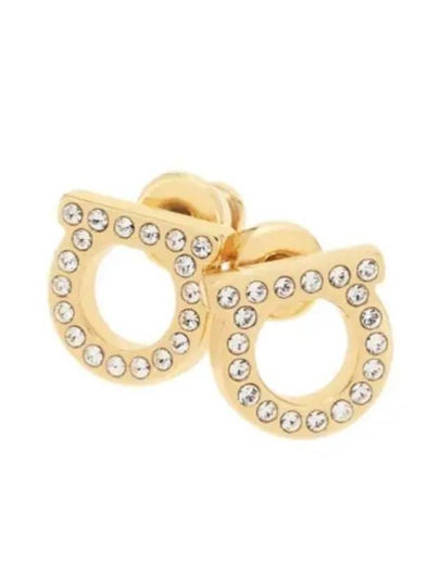 Gancini Crystal Small Earrings Gold - SALVATORE FERRAGAMO - BALAAN 2