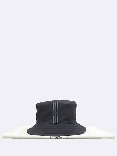 H242069N Noir color FRED H STRIPE bucket hat size 59 - HERMES - BALAAN 1