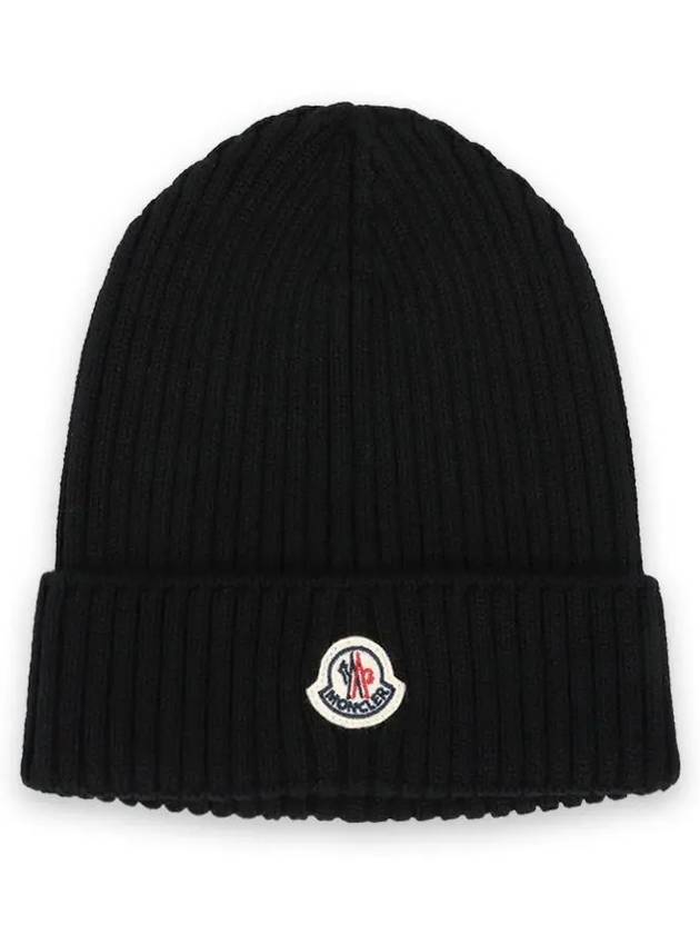 Kids Logo Patch Beanie Black 3B00012 M1131 999 - MONCLER - BALAAN 2