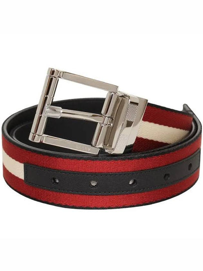 Logo Taylan 35MM Casual Reversible Belt Black Red - BALLY - BALAAN 2