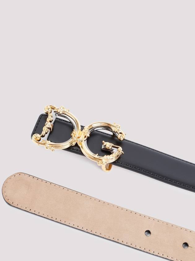 DG Logo Leather Belt Black - DOLCE&GABBANA - BALAAN 3