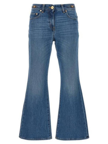 Denim Straight Pants 10141031A100231D030 Blue - VERSACE - BALAAN 1