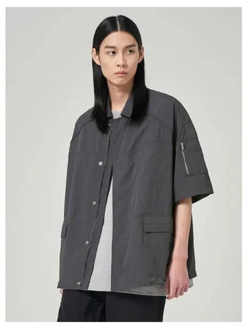 Nylon zip up short sleeve shirt gray domestic product GM0023121906935 - JUUN.J - BALAAN 1