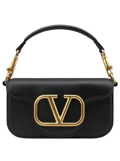 V Logo Buckle Calfskin Small Shoulder Bag Black - VALENTINO - BALAAN 2