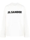 Logo Print Long Sleeve T Shirt White - JIL SANDER - BALAAN 2