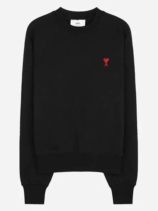 Small Heart Logo Sweatshirt Black - AMI - BALAAN 2