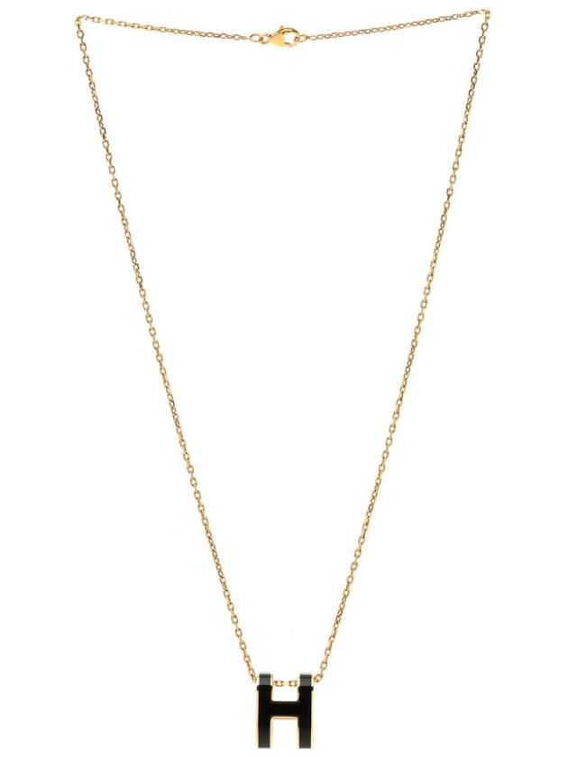 Pop H Pendant Necklace Gold Black - HERMES - BALAAN 4