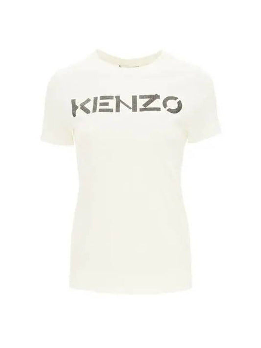 Logo Print Cotton Short Sleeve T-Shirt White - KENZO - BALAAN 2