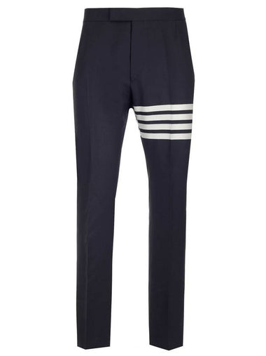 Diagonal Plain Weave Classic Wool Slacks Navy - THOM BROWNE - BALAAN 1