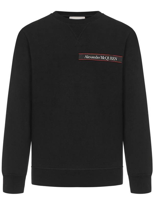 Logo Tape Detail Sweatshirt Black - ALEXANDER MCQUEEN - BALAAN 2