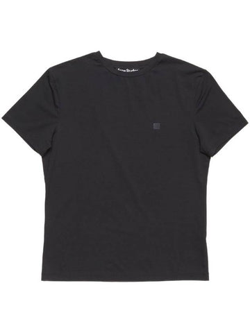 Regular Fit Cotton Short Sleeve T-Shirt Black - ACNE STUDIOS - BALAAN 1