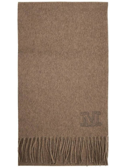 Embroidered Logo Scarf Brown - MAX MARA - BALAAN 2