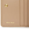 Matelasse Nappa Leather Card Wallet Beige - MIU MIU - BALAAN 7