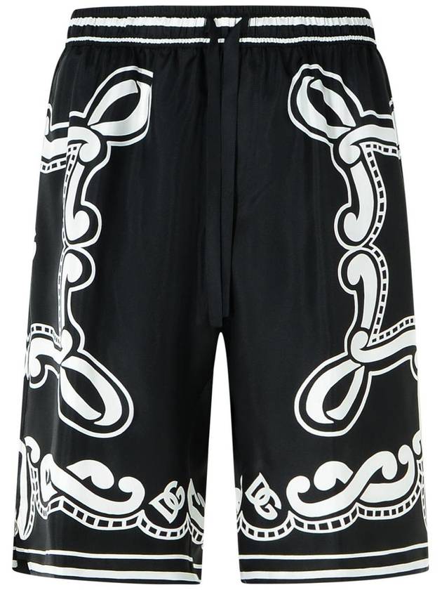 Dolce & Gabbana Black Silk Bermuda Shorts - DOLCE&GABBANA - BALAAN 1