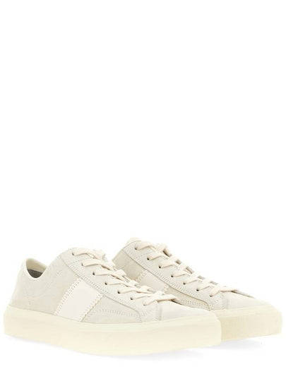 Suede Low Top Sneakers Marble Cream - TOM FORD - BALAAN 2