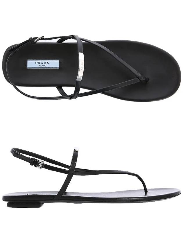 logo plaque sandals black - PRADA - BALAAN 2