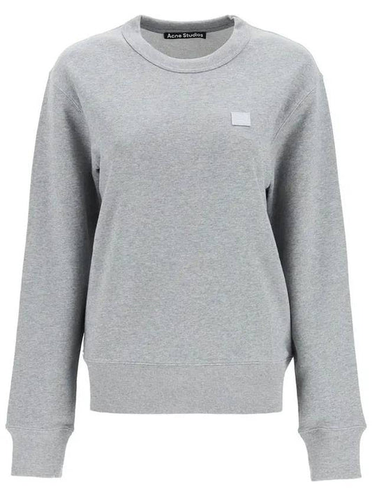 Face Patch Crew Neck Sweatshirt Melange Grey - ACNE STUDIOS - BALAAN 1