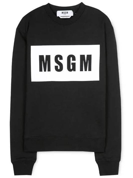 Box Logo Print Cotton Sweatshirt Black - MSGM - BALAAN 2