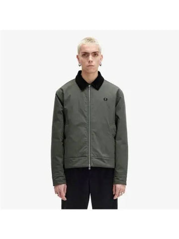 Fred Perry Sharp Two Way Caban Jacket Field Green AFPM2438535 638 - FRED PERRY - BALAAN 1