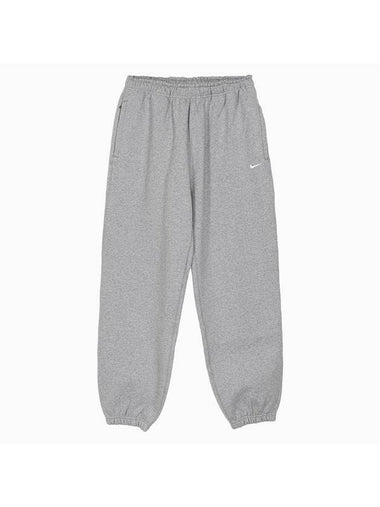 NRG Solo Swoosh Gray Brushed Sweatpants DA0330 063 - NIKE - BALAAN 1