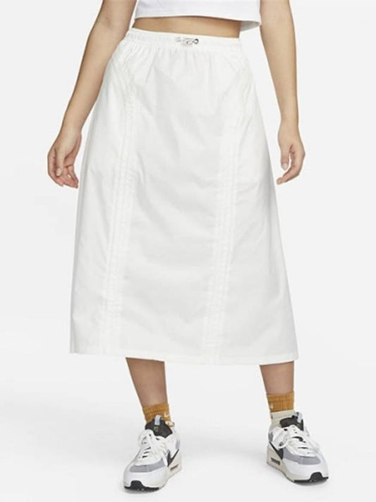 Women's Rush Woven Long A-Line Skirt White - NIKE - BALAAN 2