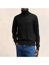 Men's Heart Logo Wool Turtleneck Black - AMI - BALAAN 3