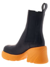 Women's Flash Platform Leather Chelsea Boots Black Tangerine - BOTTEGA VENETA - BALAAN.