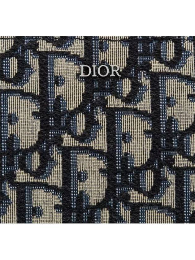 Oblique Jacquard A4 Pouch Clutch Bag Beige Black - DIOR - BALAAN 5