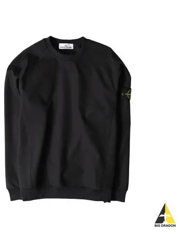 Logo Patch Sweatshirt Black - STONE ISLAND - BALAAN 2