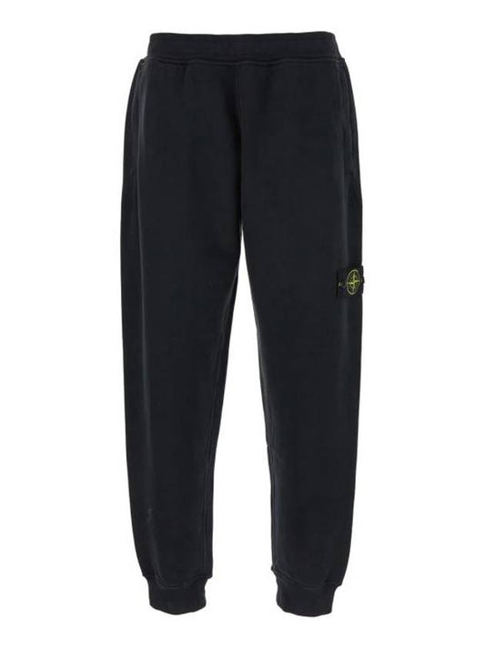 Signature Wappen Patch Cotton Exhaust Pants Black - STONE ISLAND - BALAAN 1