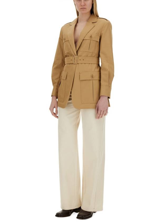 Pacos Belted Long Sleeved Jacket Beige - MAX MARA - BALAAN 3