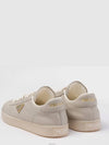 Leather Low Top Sneakers Pumice Stone - PRADA - BALAAN 5