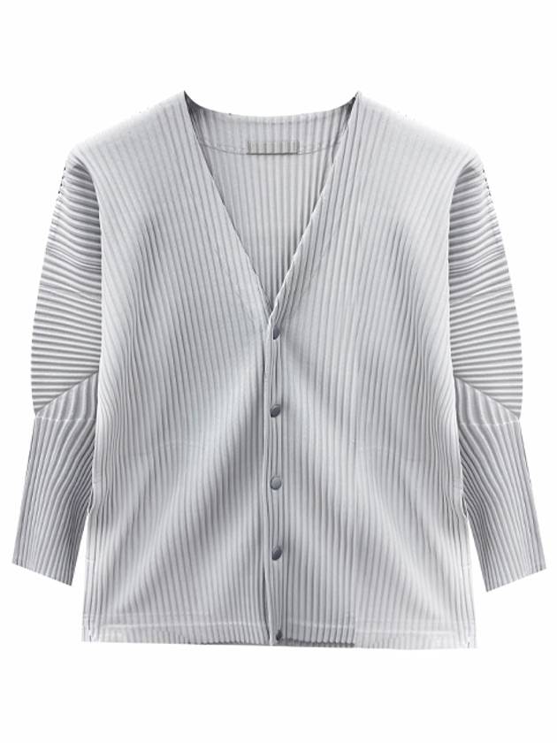 Pleated Button Cardigan Grey - ISSEY MIYAKE - BALAAN 2