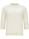 Glitter Round Neck Knit Top Cream Ivory - CALLAITE - BALAAN 1