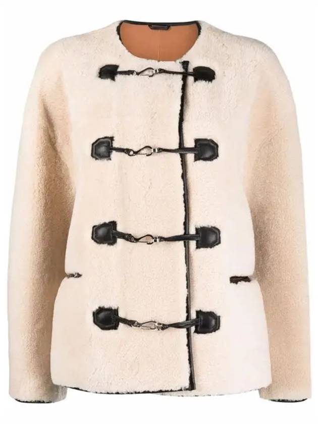 Women Teddy Shearling Jacket Cream - TOTEME - BALAAN 2