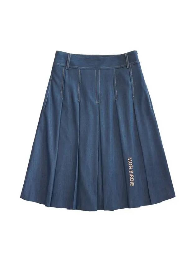 Summer denim long pleated skirt BLUE - MONBIRDIE GOLF - BALAAN 4