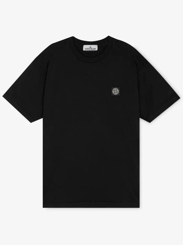 Logo Patch Short Sleeve T-Shirt Black - STONE ISLAND - BALAAN 3