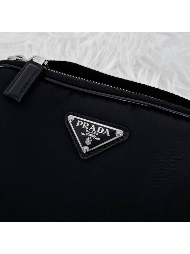 Nylon Brushed Brick Crossbody Bag Black - PRADA - BALAAN 4