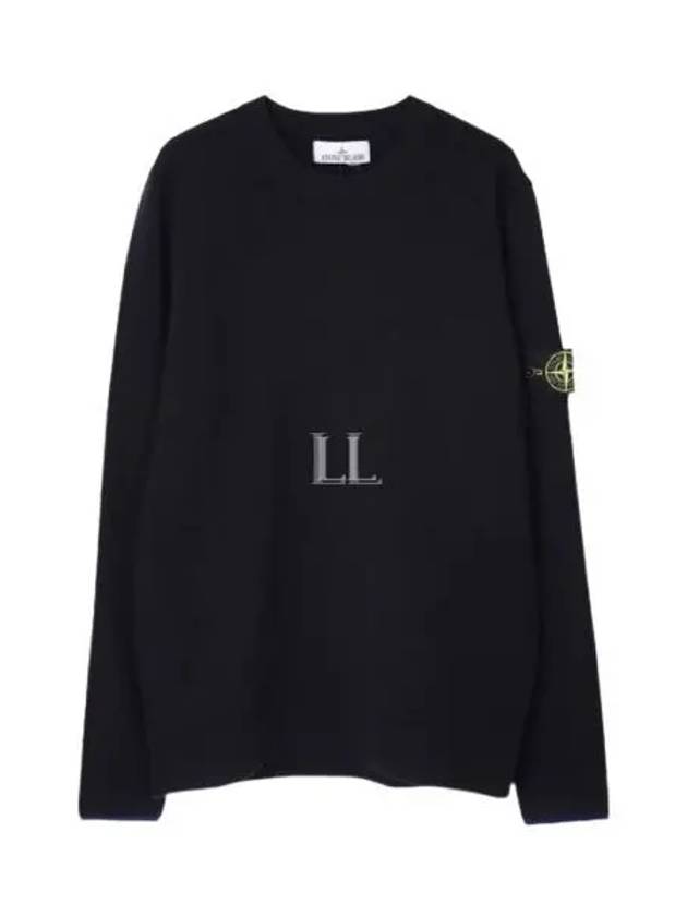 Logo Patch Crew Neck Knit Top Navy - STONE ISLAND - BALAAN 2