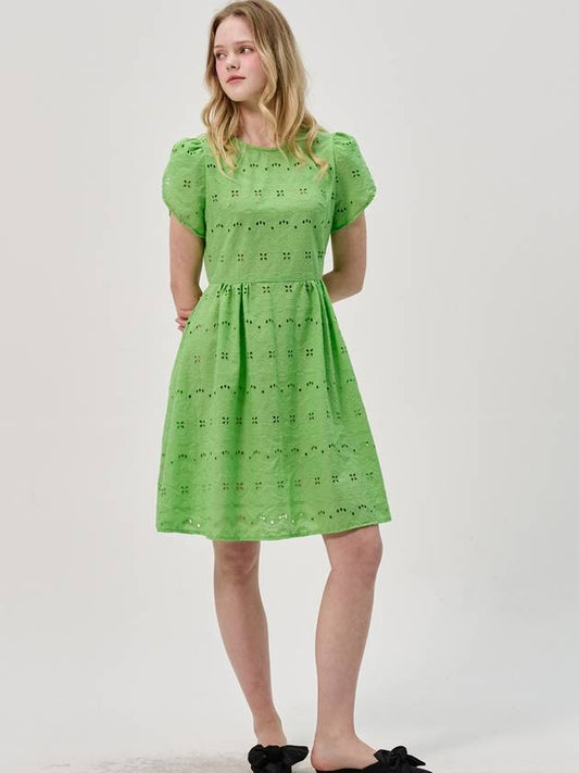 Eyelet Lace Summer Dress_Green - SORRY TOO MUCH LOVE - BALAAN 1