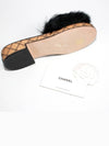 CC Logo Fur Shearling Mule Slippers Black G39357 - CHANEL - BALAAN 9