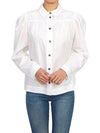 Cotton Poplin Long Sleeve Shirt White - GANNI - BALAAN 6