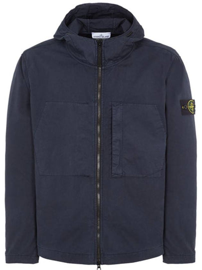 Men's Wappen Patch Supima Cotton Hooded Jacket Navy - STONE ISLAND - BALAAN 2